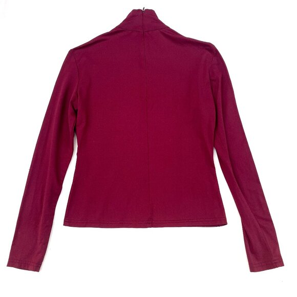 Susan Lazar turtleneck Long Sleeves Bordo Top S $150 - Picture 6 of 9